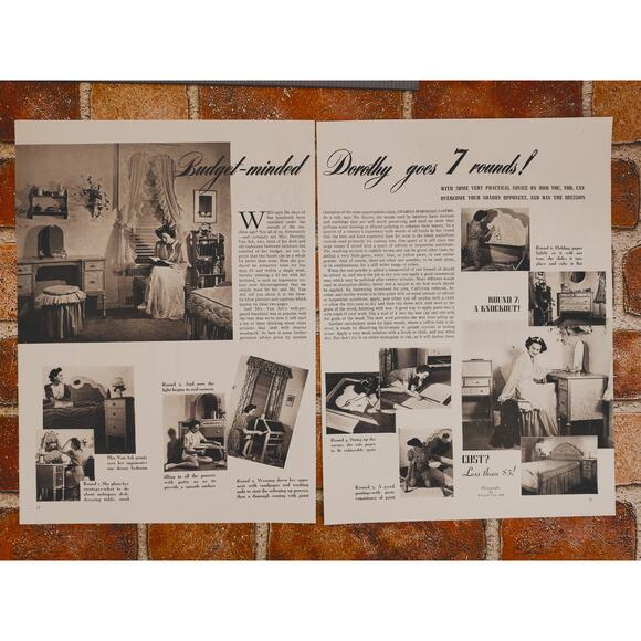 1942 Vintage 2-Page Print Article - "Budget Minded‎ Dorothy Goes 7 Rounds!" - Picture 7 of 7